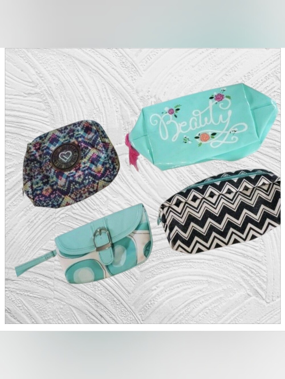 4 Bag Bundle Makeup Bag Pencil Pouch Wristlet
